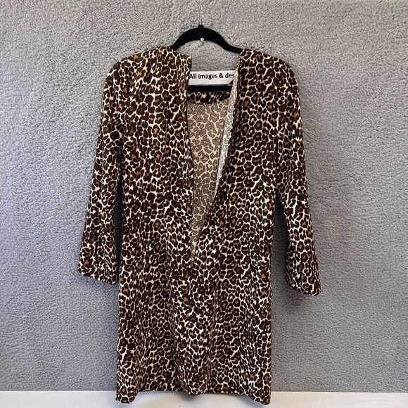 J Crew Cheetah Leopard Print Crepe Shift Dress XS K2150 Size 2 Zip Animal Print - Picture 12 of 12